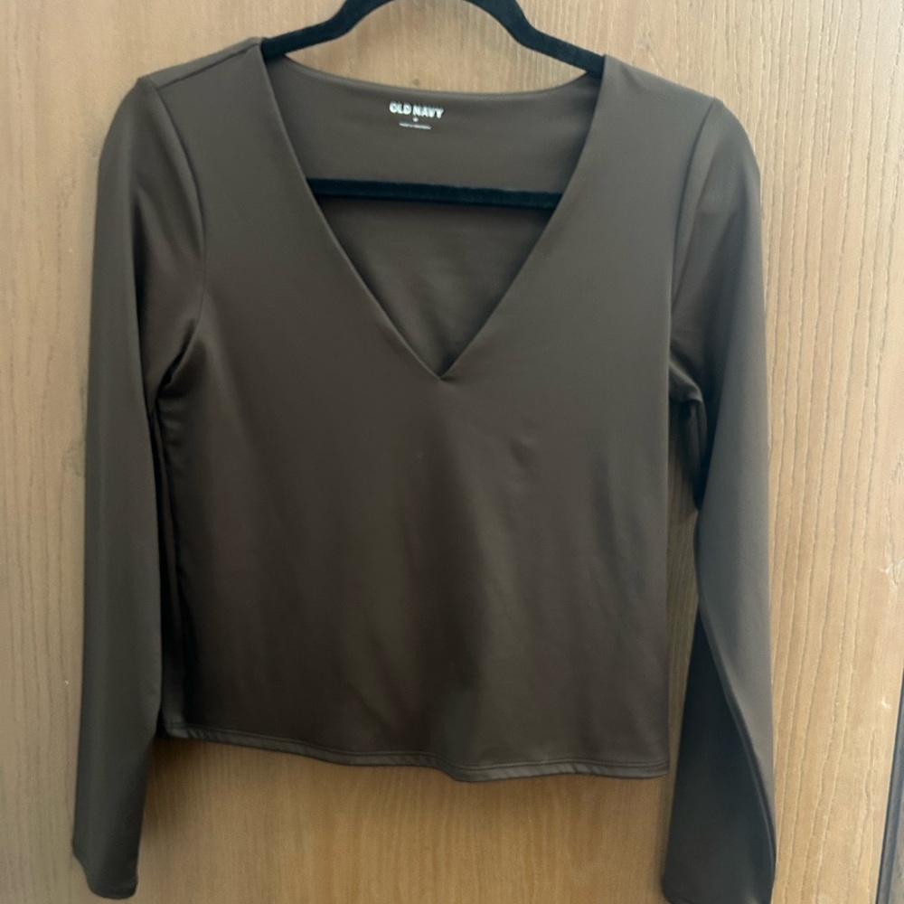 Old Navy Women's Brown V-Neck Top